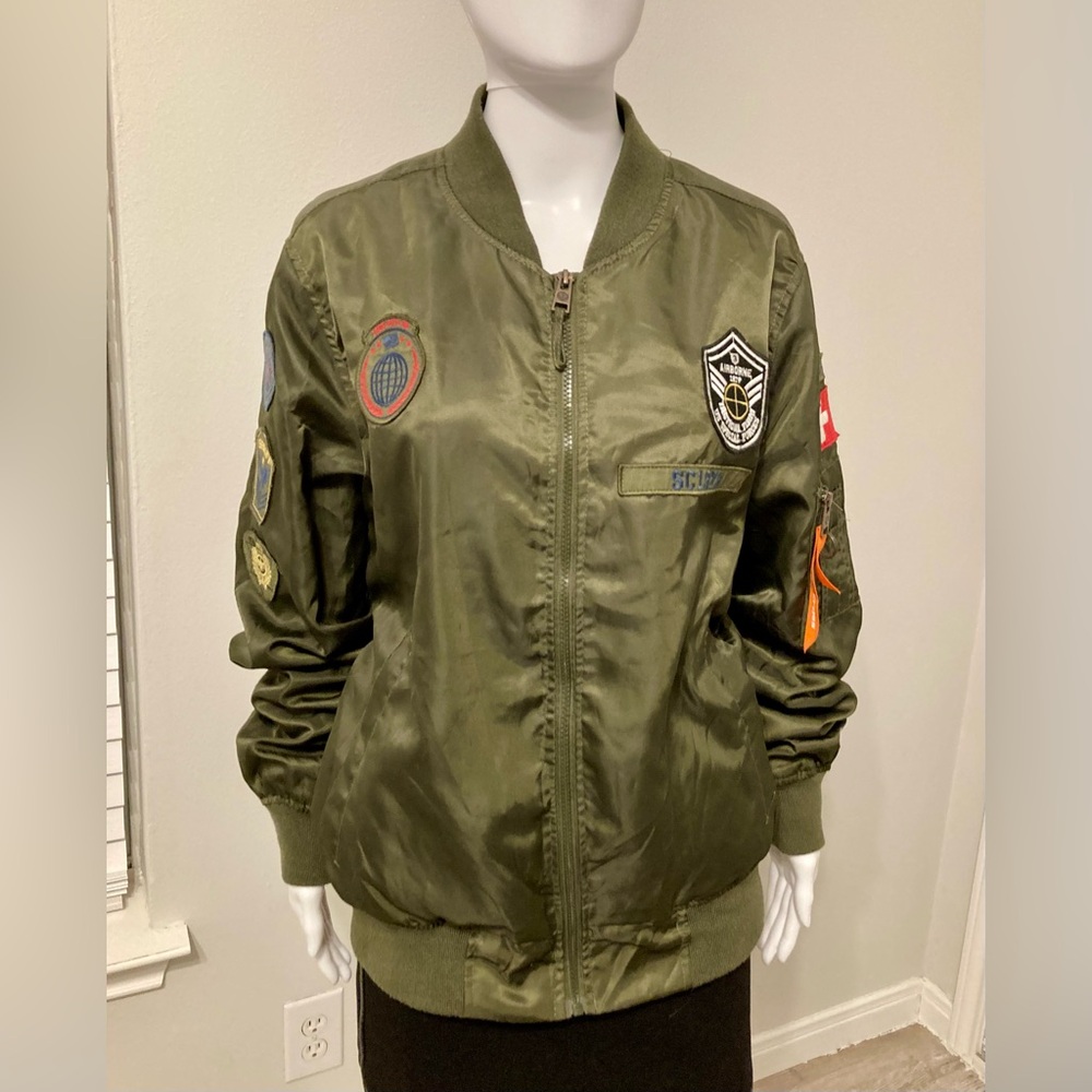 SWISS CROSS Airborne Patched Bomber Jacket Sz M